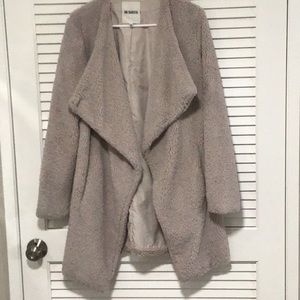 Faux fur beige coat